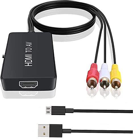 TaiHuai HDMI to RCA, HDMI to Older TV Adapter Compatible for Fire Stick, Roku, Apple TV, Xiaomi Mi Box, Android TV Box, DVD, Blu-ray Player ect.（HDMI to AV Converter）