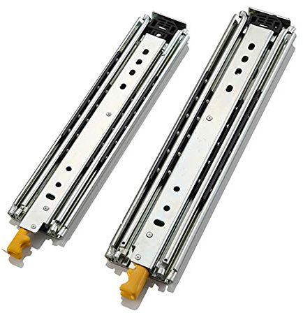 Takeashi Schwerlastauszug 220 kg Tragkraft, 300-1250mm Länge, Schubladenschienen Rollenauszug Schwerlast Teleskopschiene 3 Falten Vollauszug Seitenmontage