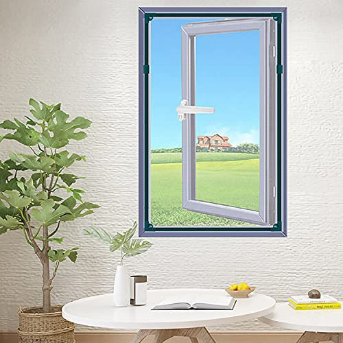 ACUY Fliegengitter Fenster 40x100cm, Schutz vor MückenFliegen, Insekten und Ungeziefer Insektenschutz ​Fliegengitter Fenster nach Maß für Fenster zum Einhängen