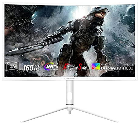 LC-POWER LC-M27-QHD-165-C-K 27 Zoll Curved PC Monitor （27 / 68,58 cm） 2560 x 1440, 165Hz, Adaptive Sync, Overdrive, HDR 1000, Flicker-Free