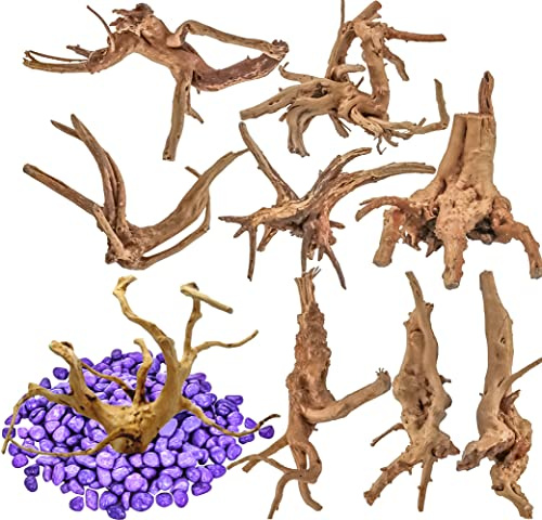 Vmiapxo 8-Pack Natural Driftwood, Sinkable Spider Wood (3.15''-4'')