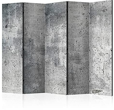 murando Akusticher Raumteiler Abstrakt Foto Paravent 225x172 cm beidseitig auf Vlies-Leinwand Bedruckt Akustikschaum Trennwand Spanische Wand Sichtschutz Home Office Betonoptik Loft f-C-0247-z-c