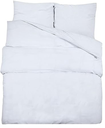 vidaXL Ensemble de Housse de Couette Ensemble de Literie Taie d’Oreiller Chambre à Coucher Maison Intérieur Blanc 220x240 cm Microfibre