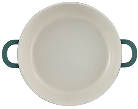 BERGNER Excalibur | Olla Baja de 24 cm de Diametro y 6,5 cm de altura | Con Tapa | Fabricada de Aluminio Fundida | Apto para Horno e inducción | Verde