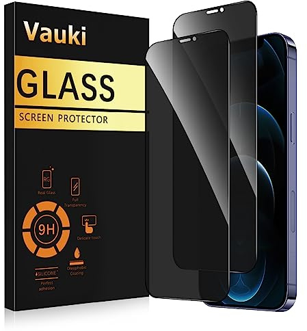 Vauki Sichtschutz Schutzfolie für iPhone 12 Pro Max Schutzglas 2 Stück,9H Härte Privacy Displayschutzfolie,Privatsphäre Anti-Spy Bläschenfrei Kratzfest Blickschutzfolie für iPhone 12 Pro Max,6.7
