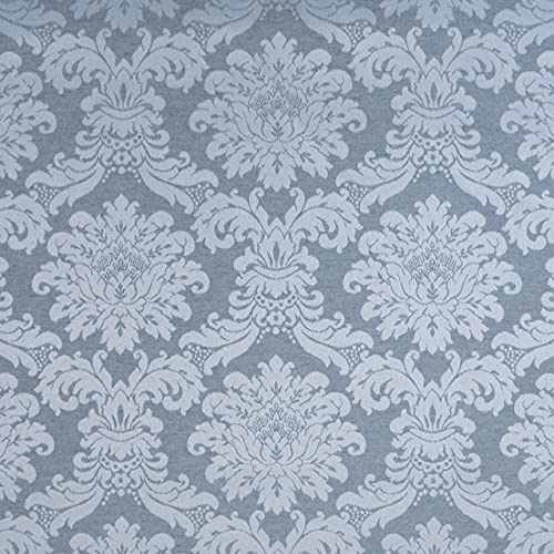 Dekostoff Jacquard Ornamente silbergrau