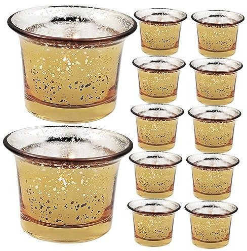Cabilock 12stücke Teiliges Kerzenhalter Aus Glas Romantische Teelichthalter Für Besondere Anlässe Hochzeiten Und Deko Elegante Votivkerzenhalter Mit Tropfsicherem Design Für Festliche