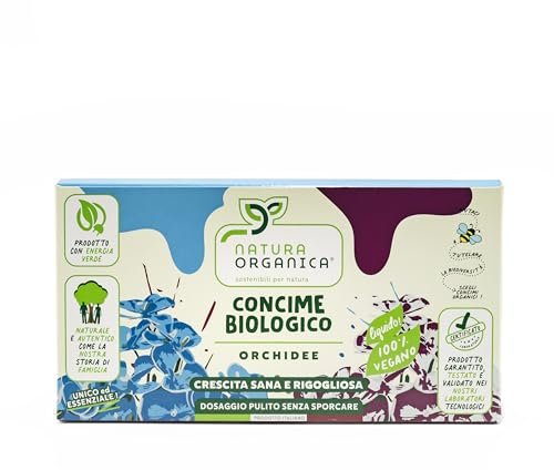 NaturaOrganica | Concime Biologico per Orchidee 50 mL Fertilizzante Naturale Specifico per la Fioritura di Orchidee Concime Liquido per Orchidee in Fiale con Microelementi Chelati