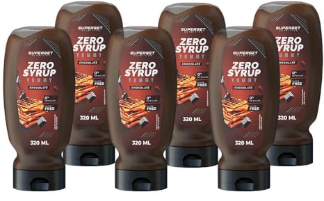 Superset Nutrition - Yummy Zero Syrup (6x320ml) - Siropes sin calorías - ¡Por fin, siropes gourmet sin calorías! - Chocolate
