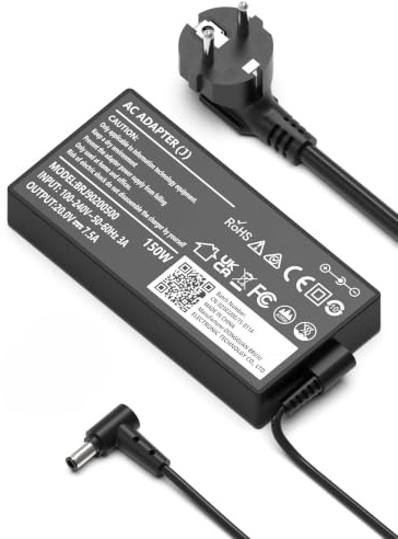 Hafiuege 150W 20V 7.5A Netzteil Ladekabel Kompatibel mit Asus 6.0 * 3.7 mm | TUF Gaming A15 A17 FX505GT FX505DU FX705DD FX705DT ROG Strix G512LI-AL024T G512LI-BI7N10 Rog G531GT G731GT