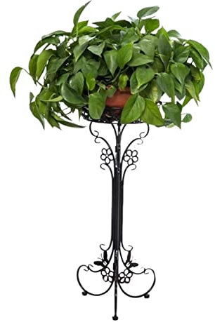 GAOJUNAN Pflanzenständer für Garten Pflanzen Matal Blumentopfständer, Elegantes Bodenregal, Indoor Outdoor, Garten, Terrasse, Dekorativ Garten Dekoration(Black)