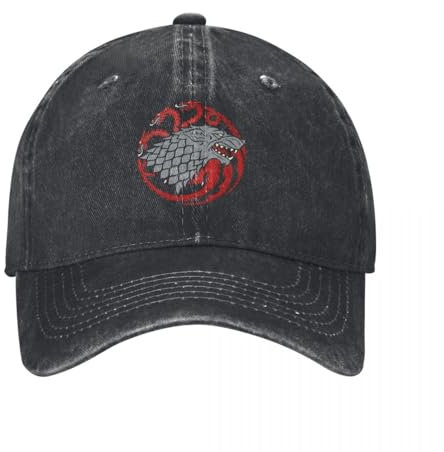 Casa Stark Targaryen Gorras de Béisbol para Hombres Mujeres Denim Washed Snapback Gorra Juego De Tronos Fuego Sangre Hielo Gorras Redwolf Sombrero de Regalo