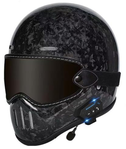 Motorcycle Helmet Full Face Integrated Helmet With Bluetooth DOT/ECE Approved Motorbike Racing Helmets Built-In Speaker Headset Microphone For Automatic Answering For Men Women 2,XL:61-62CM