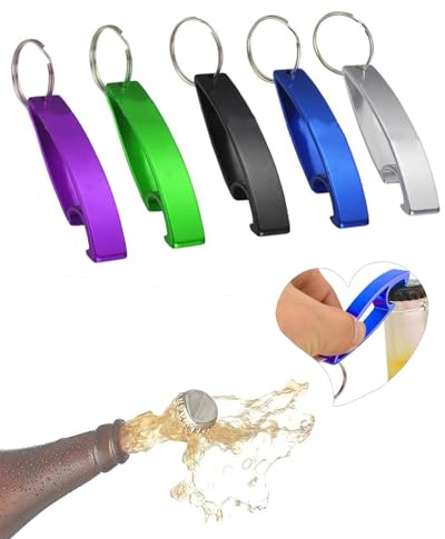 MYGLOAR Confezione da 5 apribottiglie per Birra, Portachiavi apribottiglie, apribottiglie in Alluminio, apribottiglie Multifunzionale, Colori Multipli, Adatto per Feste, Festival, raduni