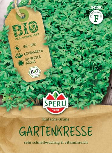 Sperli BIO Gartenkressesamen 84109 - Das perfekte Saatgut für schnellwüchsige, vitaminreiche Gartenkresse. Die Kressesamen mit intensivem Aroma versprechen hohe Erträge.