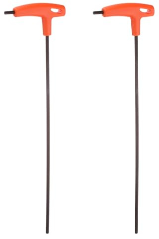 QUARKZMAN 2 stycken 5 mm insexnyckel T-handtagsnyckel med platt huvud, metrisk längd 350 mm CR-V T-skiftnyckel reparationsverktyg för bil- och hushållsunderhåll, orange