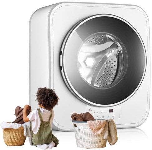 Mini sèche-Linge ventilé 3 kg, Machine à Laver Murale 800 W, Machine à Laver compacte à Chargement Frontal, Lavage Rapide en 15 Minutes, séchage à l'air Chaud, pour Appartements de Voyage, dortoirs