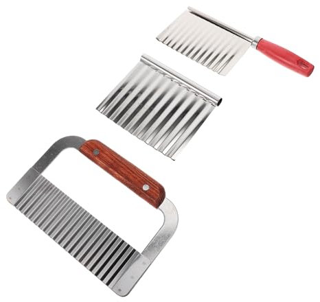 Cabilock 3pièces Trancheuse à Pommes de Terre et Légumes Coupe-frites Ondulées Coupe-pommes de Terre Outils de Cuisine pour Salades et Snacks Couleur Aléatoire