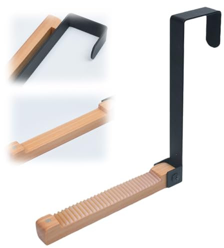 ComedyKing Türgarderobe Klappbar, Türhaken zum Einhängen, kleiderhaken klappbar Türhaken, Über Tür Handtuchhalter Kleiderhaken Tür für Kleidung, Mantel, Hinter der Badezimmertür (1, Schwarz)