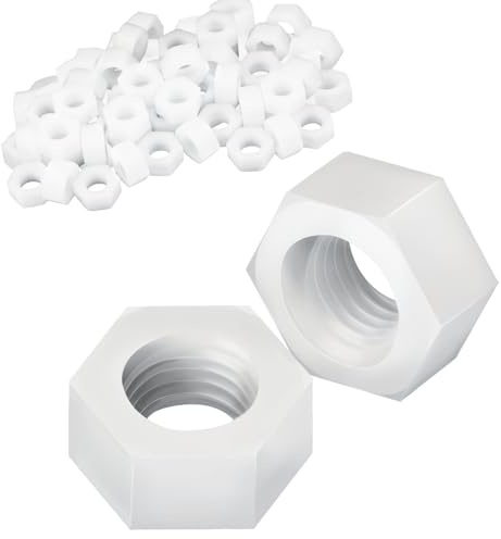 40 Stück Kunststoff Muttern M8 Mutter Kunststoffschrauben Nylon Sechskantmuttern Hex Nut Plastikmutter Sechskant Mutter Weiß für Gewindestangen Gewindebolzen Schrauben Unterlegscheiben