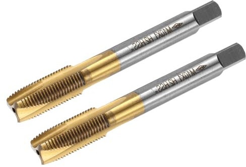 QUARKZMAN Taraud À Point Spirale Filetage M10 x 1, Filetage Rectifié H2 3 Rainures, Acier Rapide 6542, Revêtu De Titane, Taraud Métrique Pour Réparation De Filetage, 2pcs