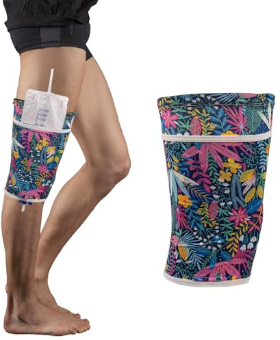Soporte para catéter, manga de catéter, bolsa de orina, incontinencia urinaria, accesorio ajustable con práctica bolsa (azul, S)