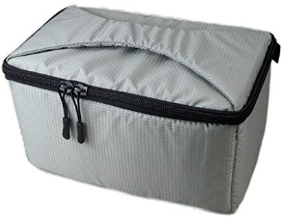 MISUVRSE Inserts étanches pour appareil photo reflex numérique Sac de protection rembourré à compartiments intérieurs portables Sac de rangement super épais anti-chute Sac à main, gris clair