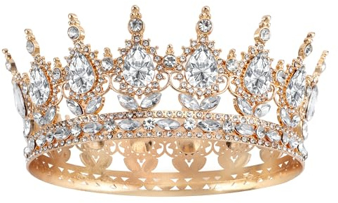 TYSM-CC Elegante Corona da Donna con Cristalli Brillanti, Diadema Principessa in Stile Vintage Retrò, Perfetto per Matrimoni, Balli, Feste e Occasioni Speciali – Accessorio di Lusso