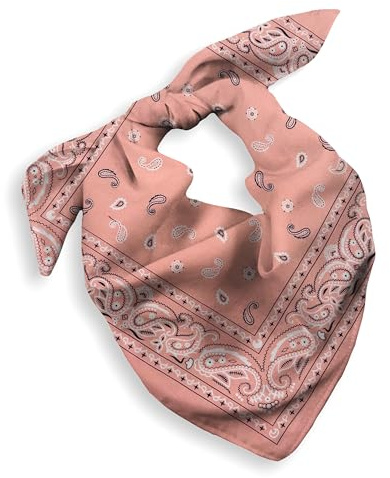 Every-ville Geschenkverpackung Bandana für Damen & Herren - 100% Baumwolle (Cotton Bandana), Paisley-Muster, 55x55 cm, 1er Pack, Pink - Großes Halstuch Bandanna Cowboy-Tuch​​