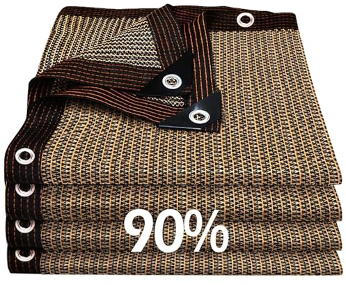 Toldo Vela de Sombra Rectangular, Malla Sombra para Jardin Exterior | Tela Sombra con Ojales,90% Anti-UV Transpirable Red de Sombra para Invernadero, Terraza, Plantas, Gallinero,Moca(4x5m)