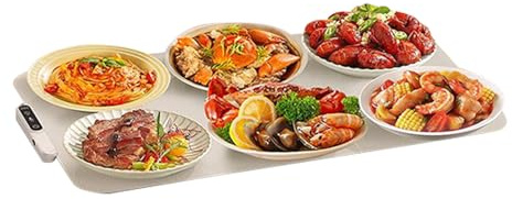 Bandeja Calentadora,Almohadilla Eléctrica Enrollable Y Plegable - Alfombrilla Calefactora De Silicona Para Alimentos | Para Fiestas Reuniones Uso Doméstico Viajes Platos Diarios Servir Platos