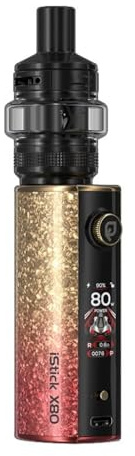 For Eleaf iStick X80 Kit Batteria integrata da 3200 mAh abbinata a un serbatoio MELO X da 5 ml [5-80 W] Potenza massima compatibile con EC-D Dual Mesh 0,15/0,3/0,5Ω - Senza nicotina e senza liquido