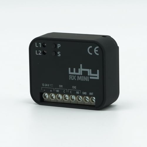WHY EVO/WHY RX MINI 4790310 - Récepteur radio universel 2 canaux - Multi-fréquence 433/868 MHz - Code fixe & rolling code - Compatible télécommandes et claviers + Goodies DOMOBIP