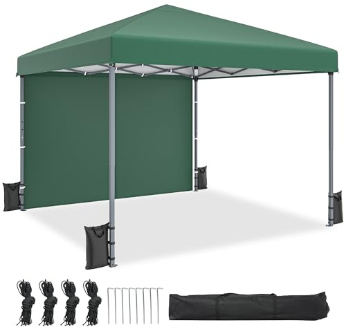 YITAHOME 3x3M Pavillon 4Set Sandsäcke,Pop Up Faltpavillon stabil & höhenverstellbar UV Schutz 50+,Gartenzelt Partyzelt für Terrasse Strand Camping Markt Festival grün