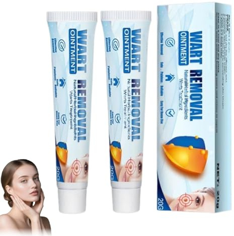 Wart Away Herbal Cream : Nouvelle crème 2026 pour l'élimination des acrochordons (tétines de peau) sur le visage et le corps. Soin professionnel à base d'ingrédients naturels (2 pièces)