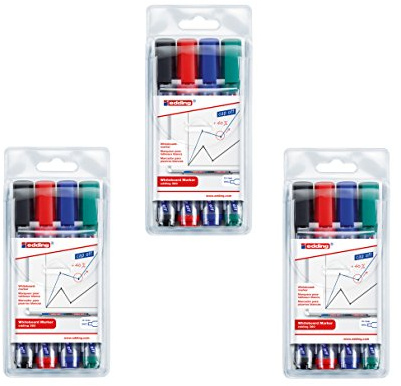 edding 4-360-4 Boardmarker, nachfüllbar, 1.5-3 mm, sortiert (3er Pack)
