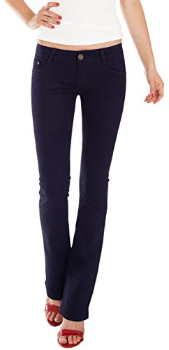 Fraternel damjeans byxor bootcut höftjeans, Mörkblå, M