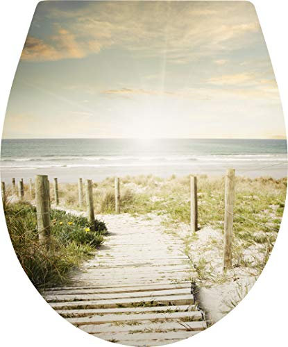 Cornat WC-Sitz Düne - Superflaches Design - Pflegeleichter Duroplast - Quick up & Clean Funktion - Absenkautomatik - Bequeme Montage von oben / Toilettensitz / Klodeckel / KSDSC291