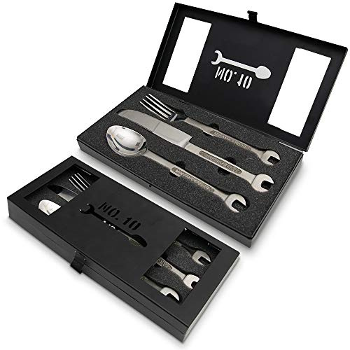 Schraubenschlüssel Besteck Set Werkzeug Essbesteck mit Geschenkbox aus Metall