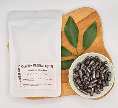 Carbono Vegetal, 400 cápsulas dosificadas a 300 mg, sobre 100% vegetal