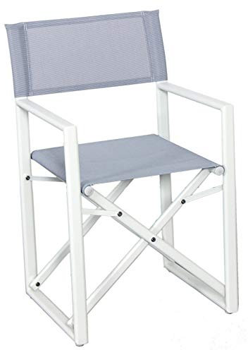 Regiestuhl aus Aluminium, weiß