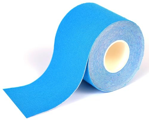 SPORTHERAPY Kinesiologie-Tape für Sport und professionelles Taping | ZERTIFIZIERTES MEDIZINISCHES GERÄT | Farbiges Physiotherapie Tape | 5cm x 5m (Farbe: Hellblau Menge: 1)