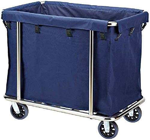 MHBGX Multifunzionale Bagagli Trolley, Household Serving Cart Lavanderia Sorter Carrello in Acciaio Inox con Rolling Ruote e Borse, Pulizie Carrelli per Pulizie Lavanderia Hamper Rimovibili a Mano Tr