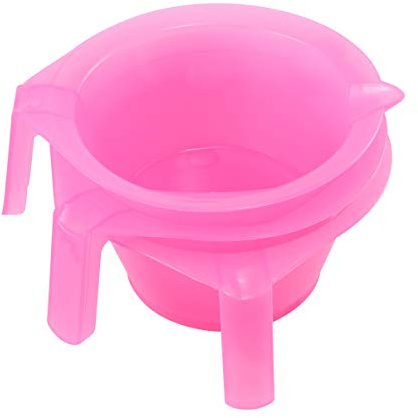 KALLORY 3PCS Hair Color Mixing Bowl, Plastic Hair Dye Bowl with Handle, Color Mixing Tint Bowl for Professionals and Stylists, Hair Color Mixing Tool for Salon Hairdressing(Pink)