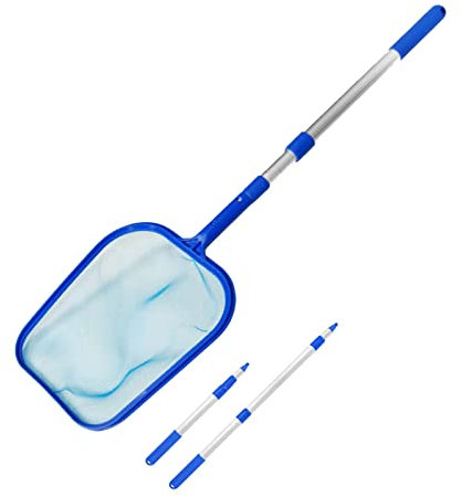 SRHIMEOS Red de Piscina Kits, Pool Net Leaf Skimmer, Recogehojas para Piscinas, Skimmer para Piscina con Red de Malla Fina con Barra telescopica (B)