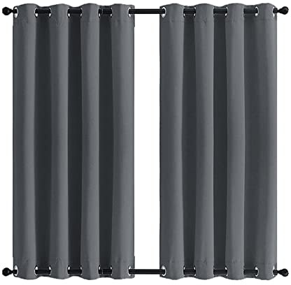 MENGH Outdoor Vorhang mit Ösen Wasserdicht 274x200cm, Wetterfest Sonnenschutz Sichtschutz Verdunkelungsvorhang für Garten Terrasse Pavillon Veranda Balkon - Grau 1 Stück