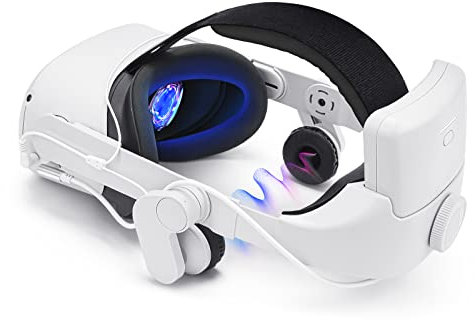 Lampelc Head Strap with Headphone for Quest 3, 8000mah Battery Pack Elite Strap Comfort VR Headstrap Replacement Accessories for Enhanced Sound Effects, Playtime