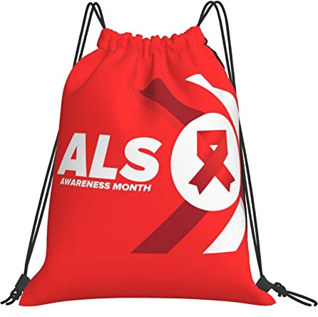 385 Tunnelzug Gymsack Als Awareness Month Unisex Turnbeutel wasserdichte Gymnastikbeutel Faltbar Personalisierter Turnbeutel String Bag, Für Reisen, Yoga, Schule