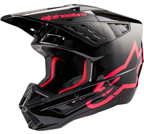 Alpinestars Motocross-Helm S-M5 Corp - Schwarz/Diva Pink/Glossy