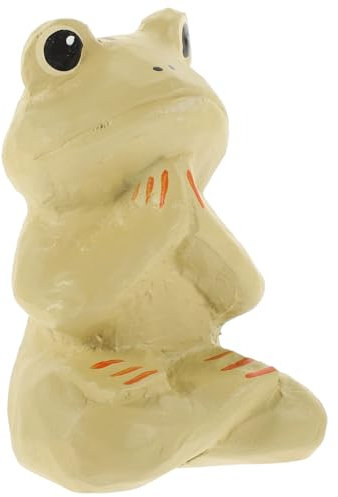 Amosfun Holz Frosch Figur Dekoration Geschnitzte Ornament Tier Zuhause Garten Skulptur Kreativ Stil Hingucker Abwechslung Einrichtung Geschenk
